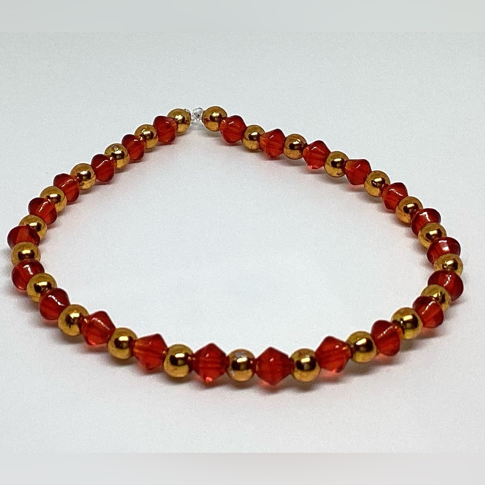 Stunning Red crystal and gold bracelet
